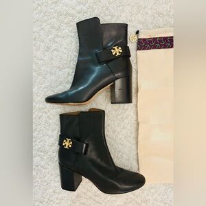 Tory Burch Black Kira Leather Ankle Boots